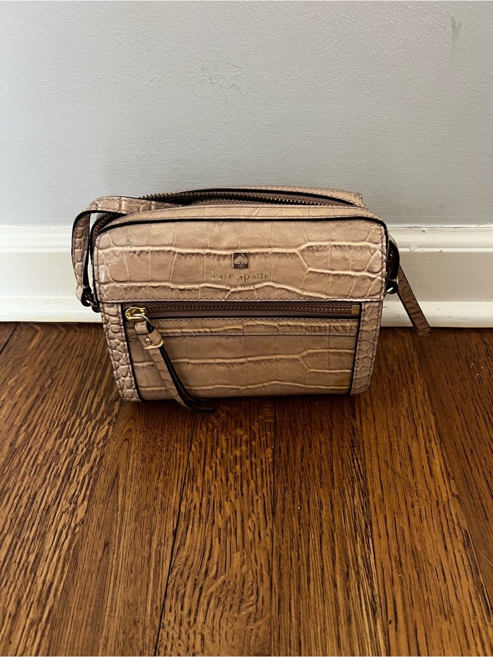 kate spade Croc-Embossed Beige/Tan Belt Bag